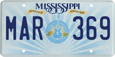 MS license plate MAR369