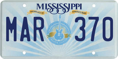 MS license plate MAR370