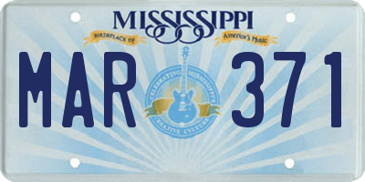MS license plate MAR371