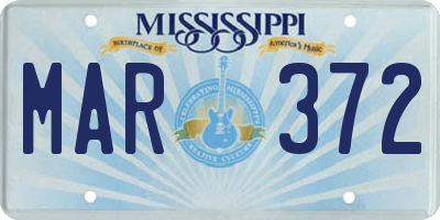 MS license plate MAR372