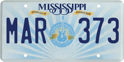 MS license plate MAR373