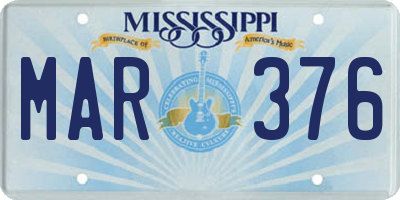 MS license plate MAR376