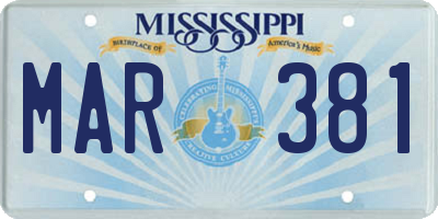 MS license plate MAR381