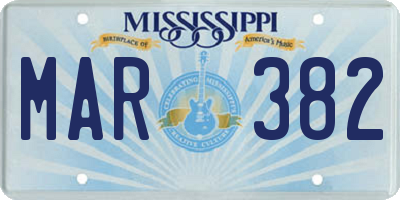 MS license plate MAR382
