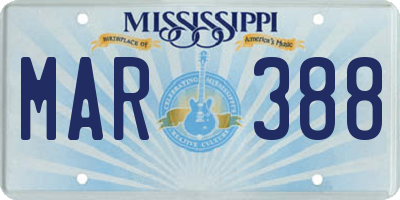 MS license plate MAR388