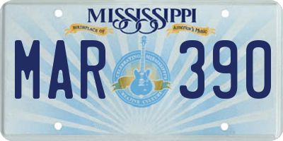 MS license plate MAR390