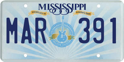 MS license plate MAR391