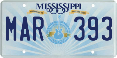 MS license plate MAR393
