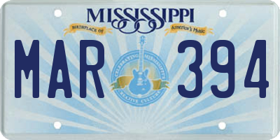 MS license plate MAR394