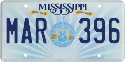 MS license plate MAR396