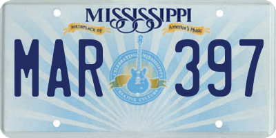 MS license plate MAR397