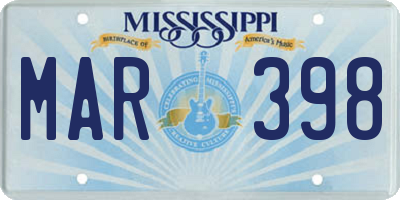 MS license plate MAR398