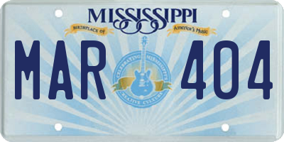 MS license plate MAR404