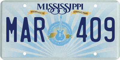 MS license plate MAR409