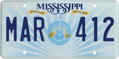 MS license plate MAR412