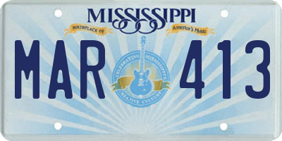 MS license plate MAR413