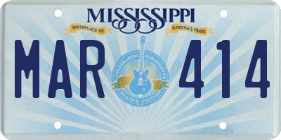 MS license plate MAR414
