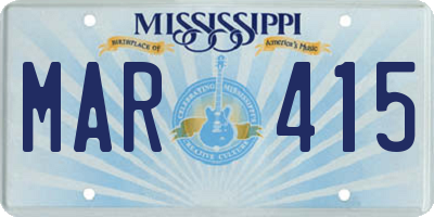 MS license plate MAR415