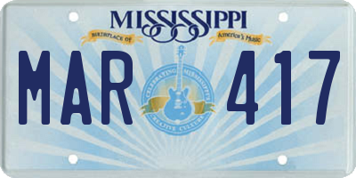 MS license plate MAR417