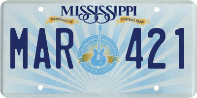 MS license plate MAR421