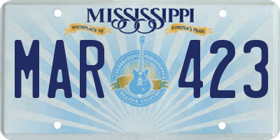 MS license plate MAR423