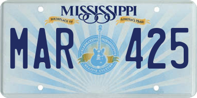 MS license plate MAR425