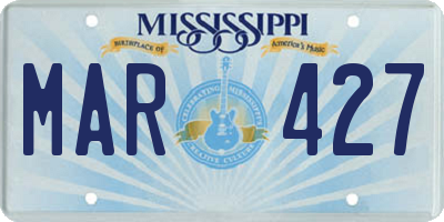 MS license plate MAR427