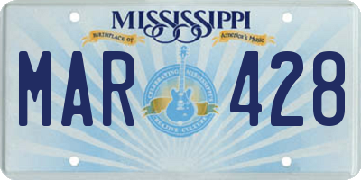MS license plate MAR428