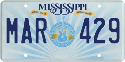 MS license plate MAR429