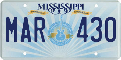 MS license plate MAR430