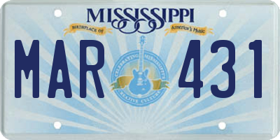 MS license plate MAR431