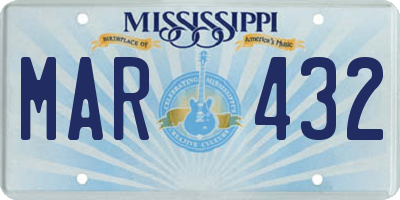 MS license plate MAR432