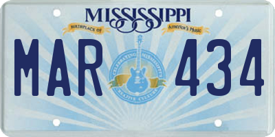 MS license plate MAR434