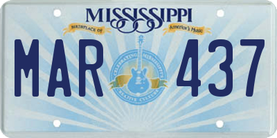MS license plate MAR437