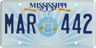 MS license plate MAR442