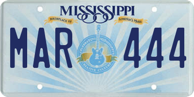 MS license plate MAR444