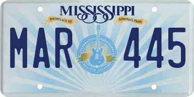 MS license plate MAR445