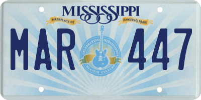 MS license plate MAR447
