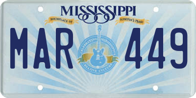 MS license plate MAR449