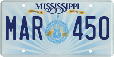 MS license plate MAR450