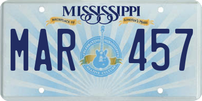 MS license plate MAR457