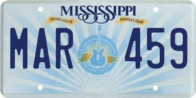 MS license plate MAR459