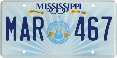 MS license plate MAR467