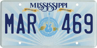 MS license plate MAR469