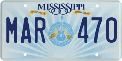MS license plate MAR470