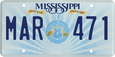 MS license plate MAR471