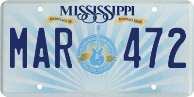 MS license plate MAR472