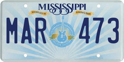 MS license plate MAR473