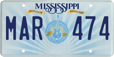 MS license plate MAR474