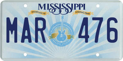 MS license plate MAR476
